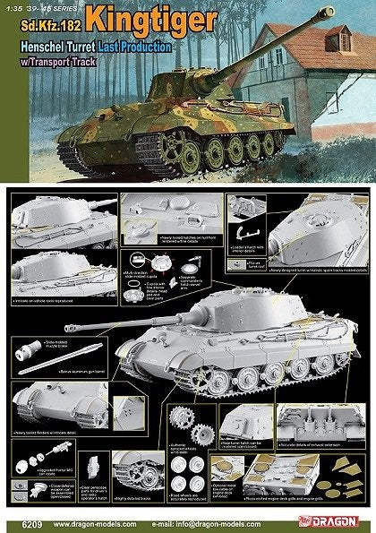 Dragon 6209 Sd.Kfz.182 Kingtiger Henschel Turret Last Production 1/35 – immagine 2
