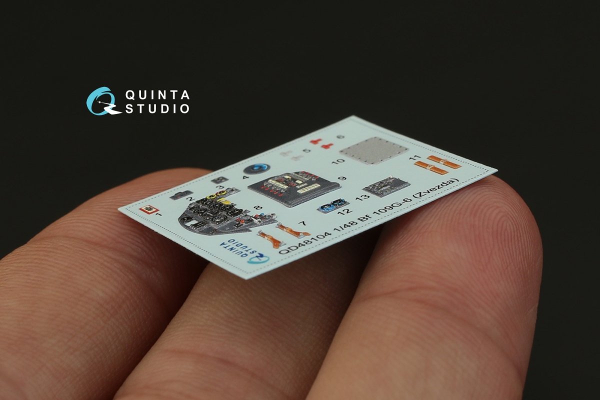 Quinta Studio QD48104 Bf 109G-6 3D-Printed &amp;amp; coloured Interior on decal paper (for Zvezda kit) 1/48 – immagine 4