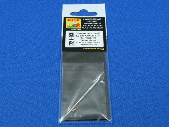 Aber 72L-03 8,8 cm KwK 43L/71 lufa do czołgu Tiger II/German Tank Barrel 8,8cm KwK 43 L/71 for Tiger II 1/72 – immagine 3