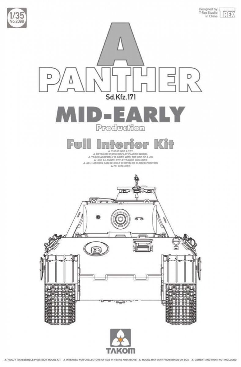 Takom 2098 Panther Ausf. A mid-early prod. (full interior) 1/35