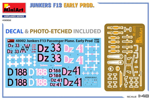 MiniArt 48002 JUNKERS F13. EARLY PROD 1/48 – immagine 2