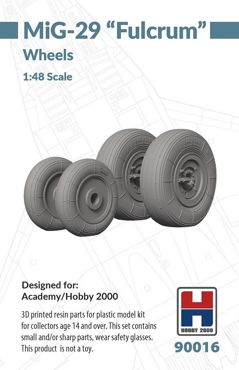 Hobby 2000 90016 MiG-29 "Fulcrum" Wheels (3D-Printed) 1/48