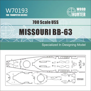 Wood Hunter W70193 USS MISSOURI BB-63 wooden deck for Trumpeter 05705 1/700 – image 2