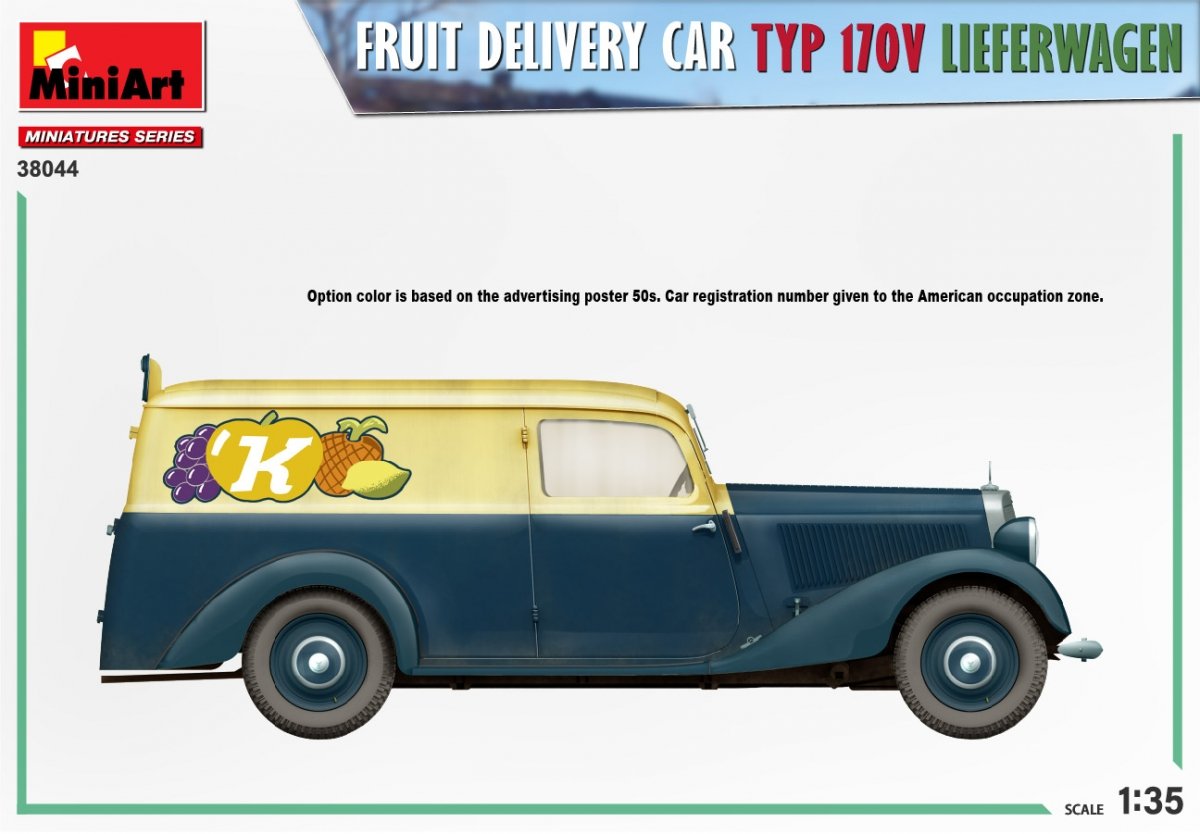 MiniArt 38044 FOURgon DE LIVRAISON DE FRUITS TYP 170V LIEFERWAGEN 1/35 – image 5