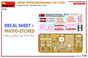 MiniArt 38065 LIEFER PRITSCHENWAGEN TYP 170V. FURNITURE TRANSPORT CAR 1/35 – immagine 2