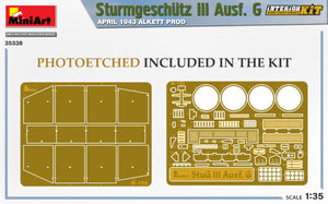 Mini Art 35338 Sturmgeschutz III Ausf. G AVRIL 1943 ALKETT PROD. KIT INTÉRIEUR 1/35 – image 5