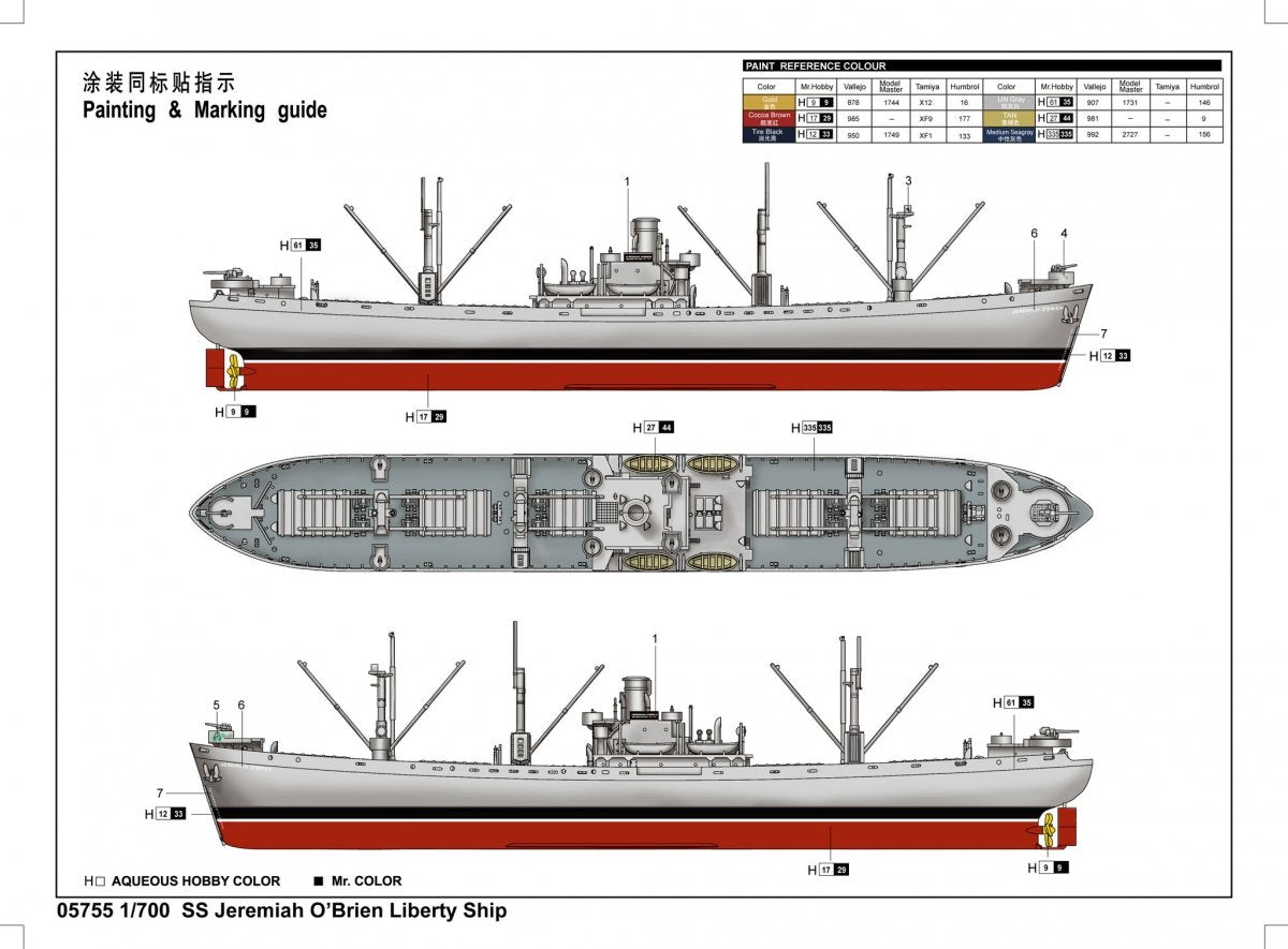 Trumpeter 05755 SS Jeremiah O Brien Liberty Ship 1/700 – zdjęcie 5