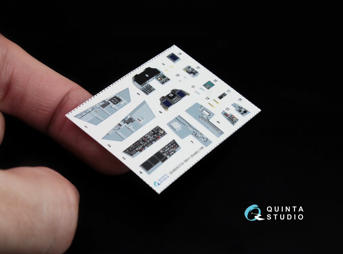 Intérieur imprimé en 3D et coloré sur papier décalcomanie Quinta Studio QD48043 F/A-18 A++ (pour Kinetic) 1/48  – image 3