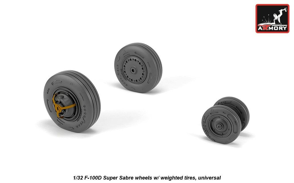Armory Models AW32303 F-100D Super Sabre wheels w/ weighted tires 1/32 – immagine 3