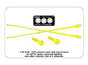 Aber R-44 Zestaw 2 anten VHF pojazdów NATO / Set of 2 NATO antennas with mount bases 1/35 – imagen 14