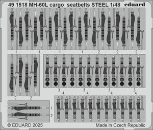 Eduard 491518 MH-60L cargo seatbelts STEEL ICM 1/48