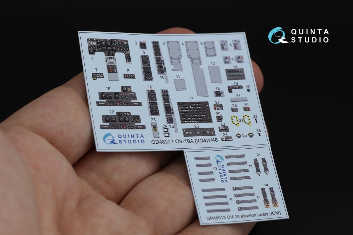 Intérieur imprimé en 3D et coloré sur papier décalcomanie Quinta Studio QD48227 OV-10A Bronco (pour kit ICM) 1/48 – image 2
