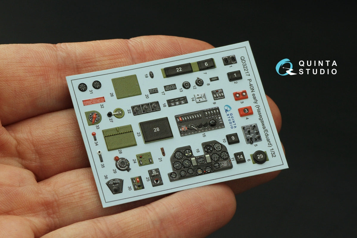 Quinta Studio QD32217 P-40N early 3D-Printed coloured Interior on decal paper (Hasegawa/Eduard) 1/32 – Bild 4