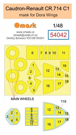 Omask 54042 Caudron-Renault CR.714 mask C1 (for Dora Wings) 1/48 – Bild 2