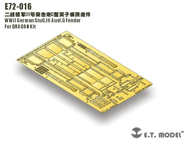 E.T. Model E72-016 WWII German StuG.III Ausf.G Fenders For DRAGON Kit 1/72 – Bild 3