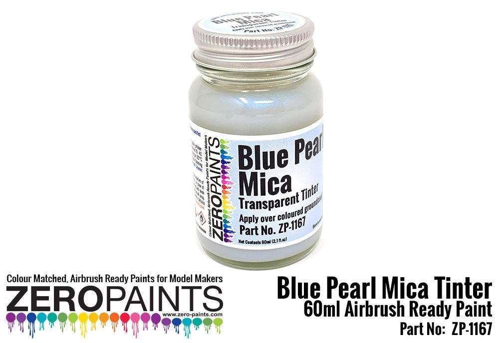 Peinture teintée transparente bleu nacré mica Zero Paints ZP-1167, 60 ml