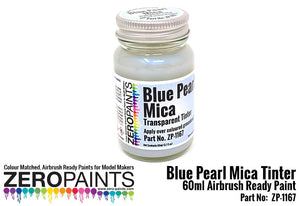 Peinture teintée transparente bleu nacré mica Zero Paints ZP-1167, 60 ml