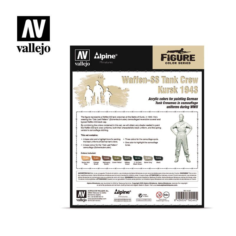Vallejo 70249 Waffen-SS Tank Crew, Kursk 1943 8x17ml – immagine 2