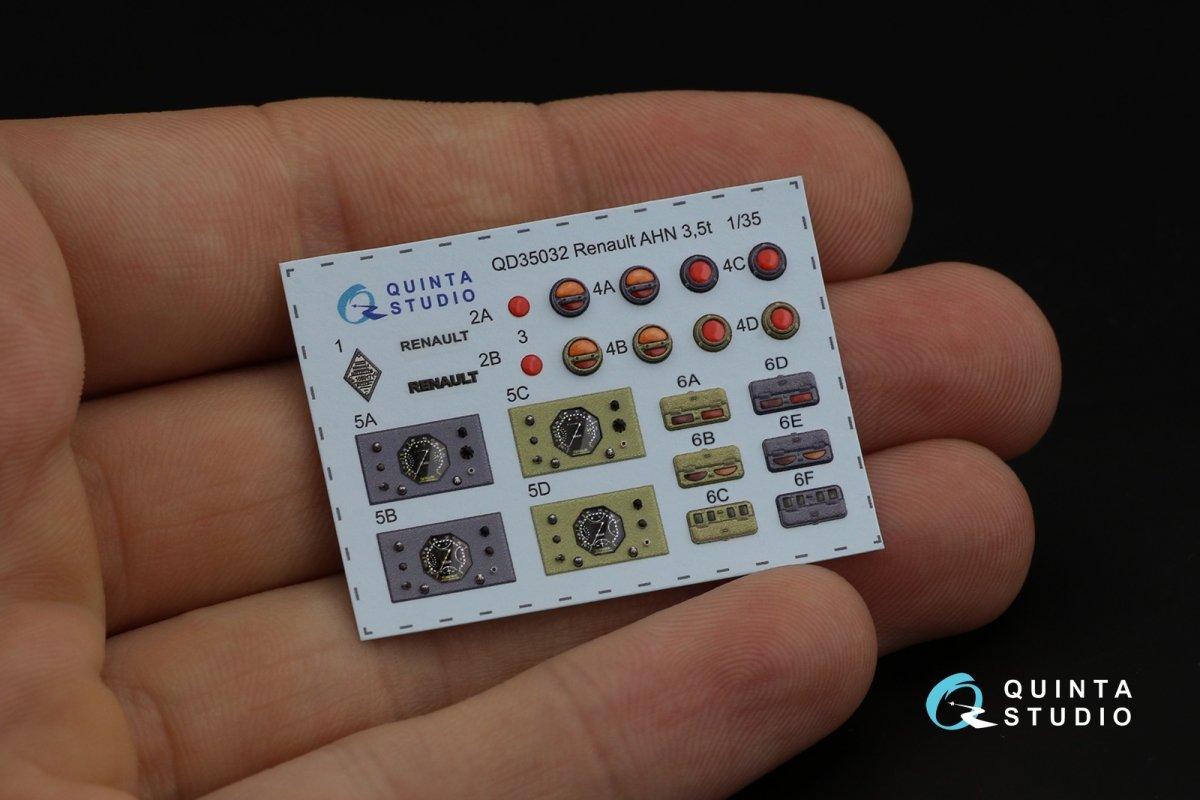 Quinta Studio QD35032 Renault AHN 3.5t 3D-Printed &amp;amp; coloured Interior on decal paper ( ICM ) 1/35 – immagine 9