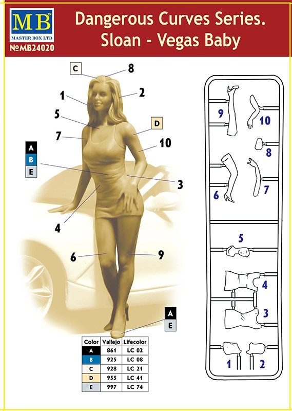 Master Box 24020 Série Dangerous Curves. Sloan - Vegas Baby 1/24 – image 2