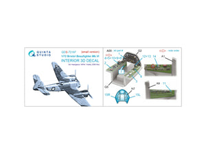 Quinta Studio QDS-72197 Bristol Beaufighter Mk.VI 3D-Printed &amp;amp; coloured Interior on decal paper (Hasegawa/MPM/Hobby2000) (small version) 1/72 – immagine 2