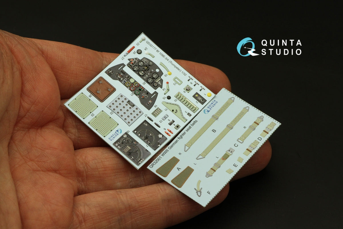 Quinta Studio QD32177 Bf 109E3/4 3D-Printed coloured Interior on decal paper (Trumpeter) 1/32 – Bild 5