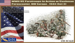 Gecko Models 35GM0043 WWII US Paratroops in Action w/Cushman Parascooter NW Europe, 1944 Set 3 1/35