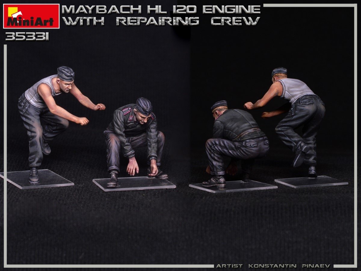 Miniart 35331 MAYBACH HL 120 ENGINE FOR PANZER III/IV FAMILY WITH REPAIR CREW 1/35 – zdjęcie 10