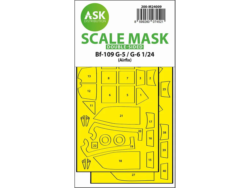 Art Scale Kit M24009 Bf 109 G-5 / G-6 Double-Sided Express Fit Masks for Airfix 1/24