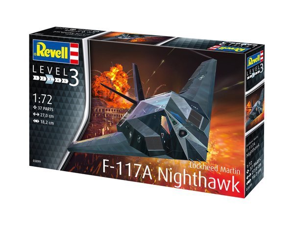Revell 63899 F-117A Nighthawk Stealth Attack Aircraft Model Kit 1/72