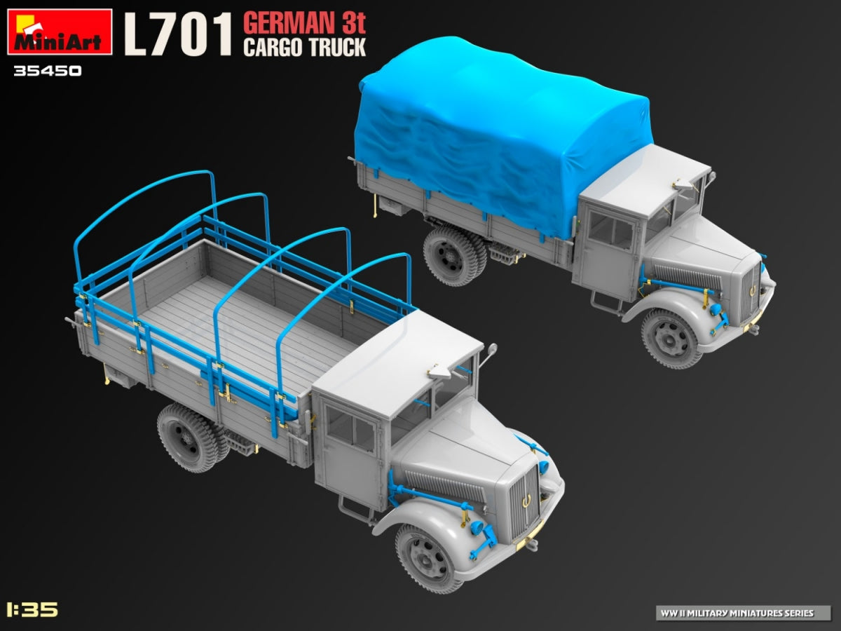Miniart 35450 L701 GERMAN 3T CARGO TRUCK 1/35 – zdjęcie 9