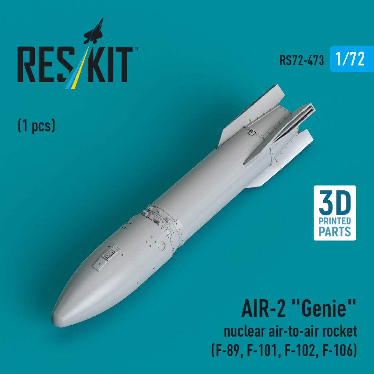 RESKIT RS72-0473 AIR-2 "Genie" nuclear air-to-air rocket (1 pcs) (3D Printed) 1/72