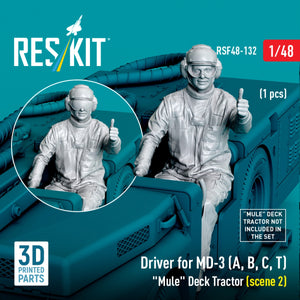 RESKIT RSF48-0132 Driver for MD-3 (A, B, C, T) "Mule" Deck Tractor (scene 2) (1 pcs) (3D Printed) 1/48