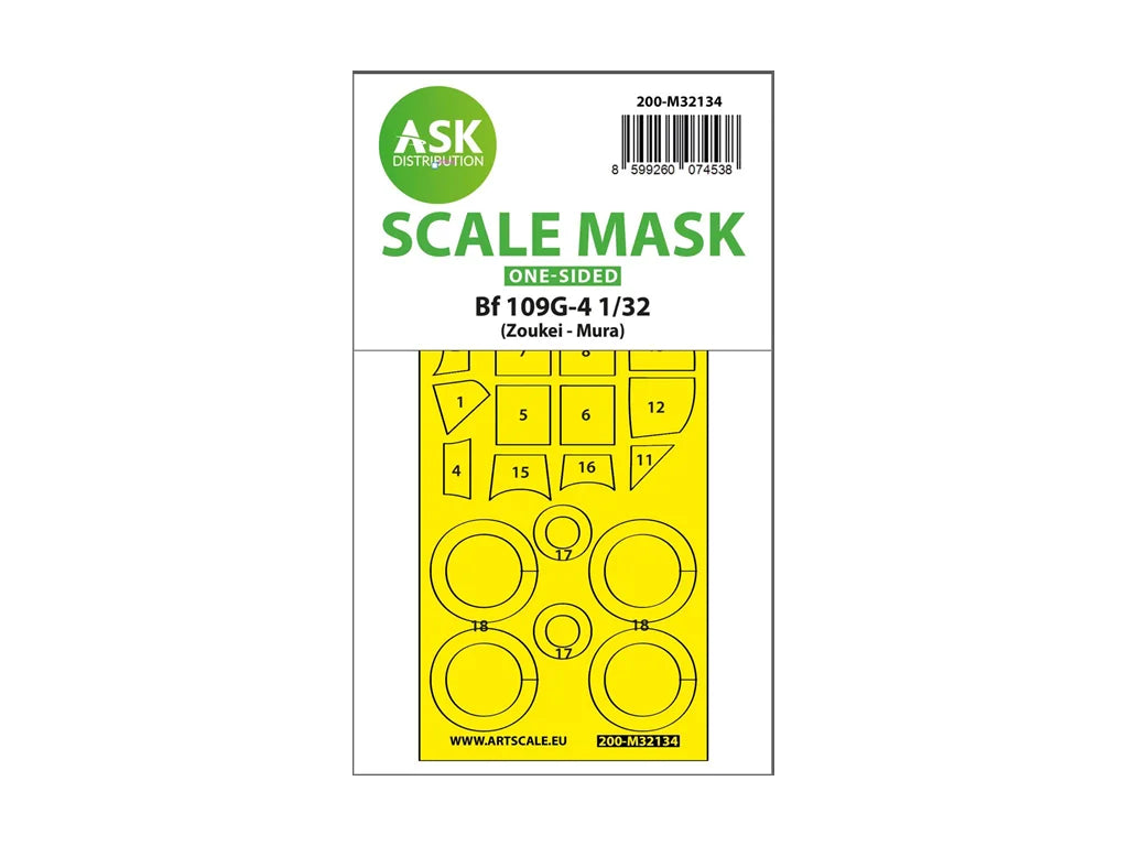 Art Scale Kit M32134 Bf 109 G-4 One-Sided Express Fit and Self Adhesive Mask for SWS Zoukei-Mura 1/32