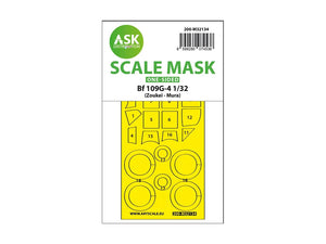Art Scale Kit M32134 Bf 109 G-4 One-Sided Express Fit and Self Adhesive Mask for SWS Zoukei-Mura 1/32