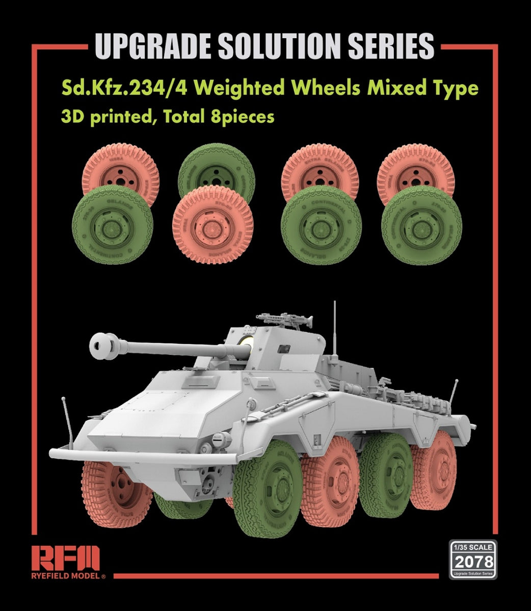 Maquette Rye Field 2078 Sd.Kfz.234/4 Roues lestées Type mixte 1/35
