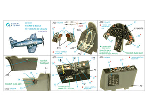Quinta Studio QD48384 F8F-2 Bearcat 3D-Printed &amp;amp; coloured Interior on decal paper (Hobby Boss) 1/48 – immagine 2