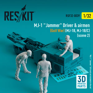 RESKIT RSF32-0039 MJ-1 Jammer&amp;quot;Driver airmens (Gulf War) (MJ-1B, MJ-1B/C) (scene 2) (3 pcs) (3D Printed) 1/32 – Bild 2