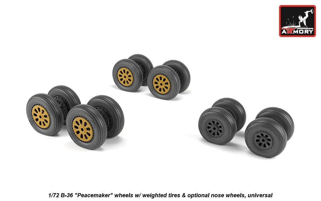 Armory Models AW72327 Roues B-36 Peacemaker avec pneus lestés, roues avant en option 1/72 – image 2
