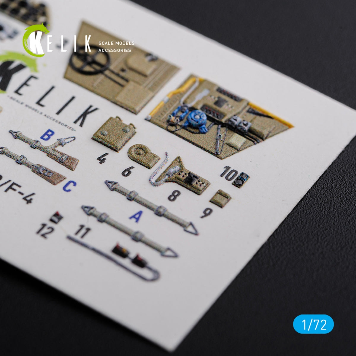 KELIK K72122 BF109-F2/F4 reconnaissance interior 3D decals for Fine Molds kit 1/72 – Bild 7