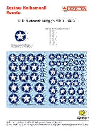 Techmod 48103 - US National Insignia 1942-1943 1/48 – image 3
