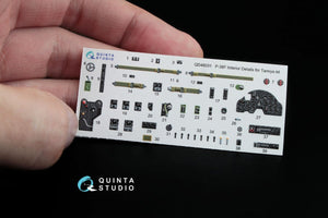 Quinta Studio QD48031 P-38F 3D-Printed &amp;amp; coloured Interior on decal paper (for Tamiya kit) 1/48 – immagine 3