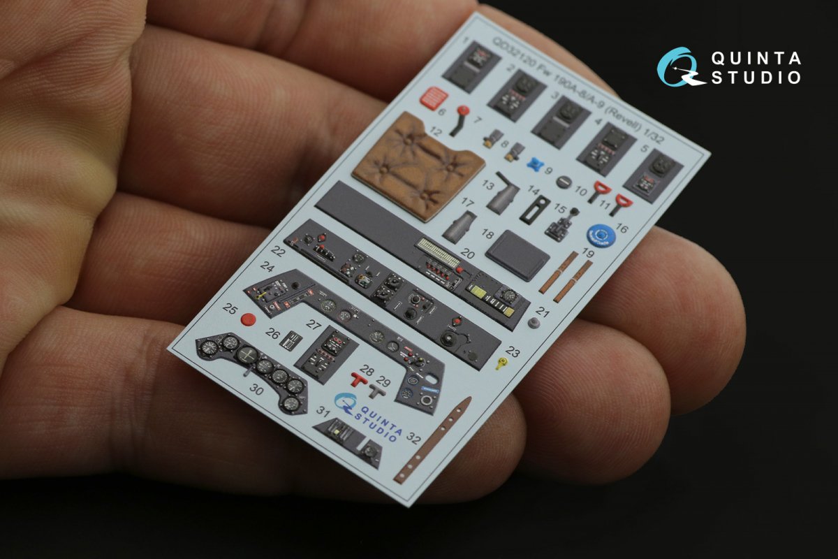 Quinta Studio QD32120 Fw 190 A-8/A-9 3D-Printed &amp;amp; coloured Interior on decal paper ( Revell ) 1/32 – Bild 8