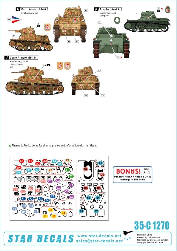 Star Decals 35-C1270 Balkan WW2 # 1 1/35 – zdjęcie 2