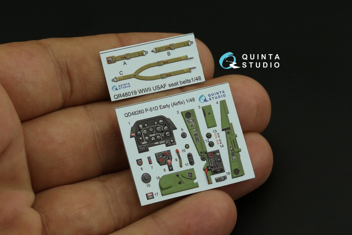 Quinta Studio QD48260 P-51D Early 3D-Printed &amp;amp; coloured Interior on decal paper ( Airfix ) 1/48 – Bild 10