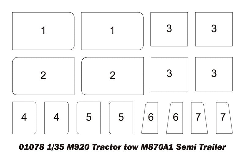 Trumpeter 01078 M920 Tractor tow with M870A1 semitrailer 1/35 – immagine 11