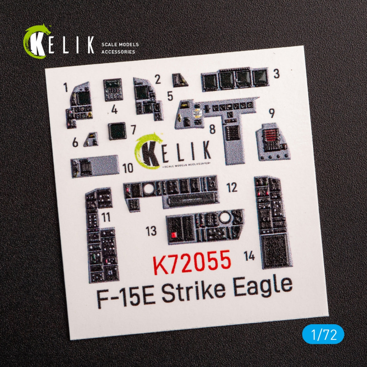 KELIK K72055 F-15E STRIKE EAGLE - INTERIOR 3D DECALS FOR REVELL KIT 1/72 – immagine 4