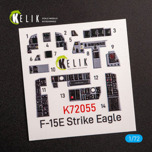 KELIK K72055 F-15E STRIKE EAGLE - INTERIOR 3D DECALS FOR REVELL KIT 1/72 – immagine 4