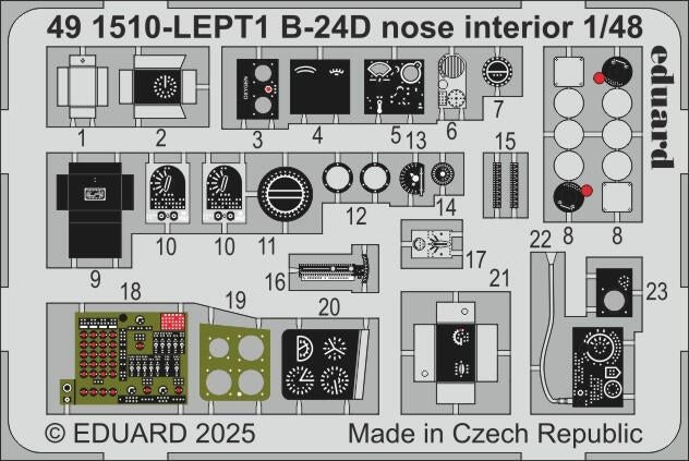 Eduard 491510 B-24D nose interior HOBBY BOSS 1/48