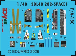 Eduard 3DL48282 McDonnell Douglas F/A-18 C Hornet - Space Set Eduard / Kinetic Kits 1/48